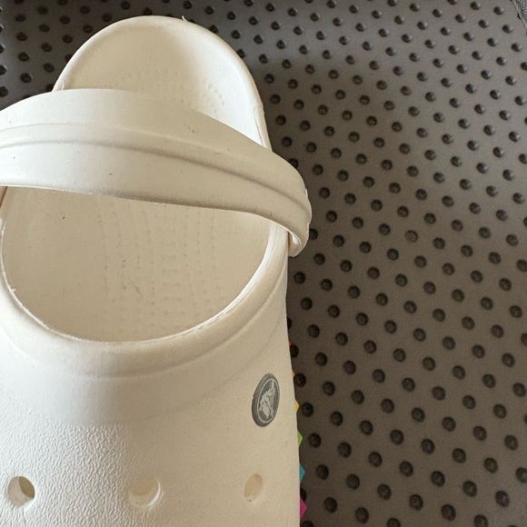 CROCS White Mules with Rainbow Studs - Picture 7 of 9